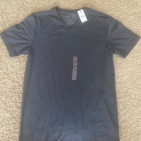 Express Men's Slim Stretch V-Neck T-Shirt - Heather Gray - Medium - Picture 4 of 5